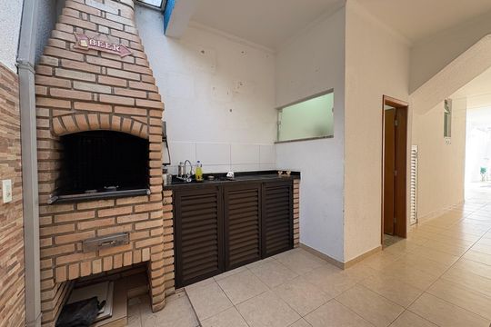 Área gourmet de casa à venda com 3 quartos, 137m² em Vila Alzira, Santo André