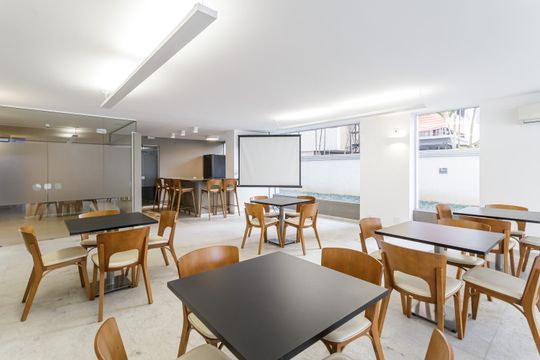 Área comum - Salão de festas de apartamento à venda com 2 quartos, 101m² em Itaim Bibi, São Paulo