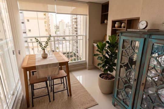 Varanda de apartamento à venda com 2 quartos, 59m² em Várzea da Barra Funda, São Paulo