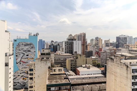 Vista Sala de apartamento para alugar com 1 quarto, 29m² em Vila Buarque, São Paulo