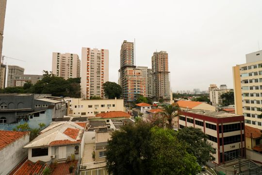 Vista da varanda da sala de apartamento para alugar com 2 quartos, 65m² em Chácara Santo Antônio (zona Sul), São Paulo