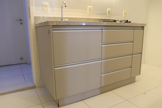 Cozinha e Área de Serviço de apartamento para alugar com 1 quarto, 38m² em Jardim Goiás, Goiânia