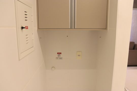 Cozinha e Área de Serviço de apartamento para alugar com 1 quarto, 38m² em Jardim Goiás, Goiânia