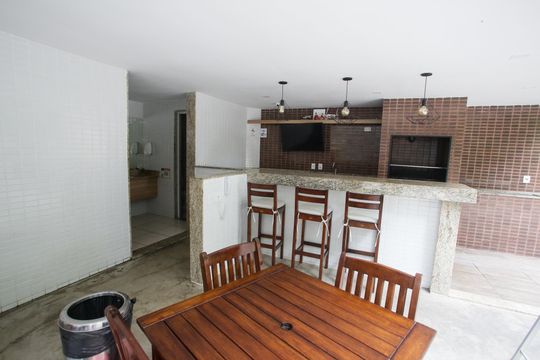Área comum - Churrasqueira de kitnet/studio para alugar com 1 quarto, 41m² em Taquara, Rio de Janeiro