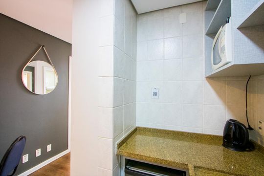 Cozinha de apartamento à venda com 1 quarto, 43m² em Centro, Santo André