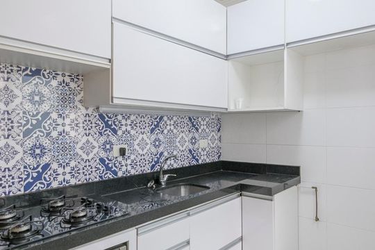 Cozinha de apartamento à venda com 2 quartos, 47m² em Vila Floresta, Santo André