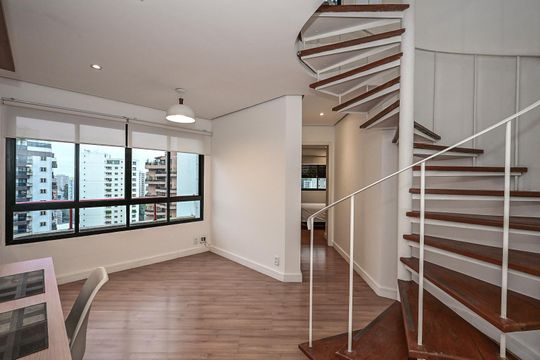 Sala de apartamento à venda com 1 quarto, 90m² em Vila Andrade, São Paulo