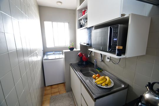 Cozinha de apartamento à venda com 1 quarto, 43m² em Botafogo, Campinas