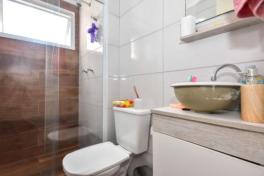 Banheiro Social de apartamento à venda com 2 quartos, 50m² em Vila Andrade, São Paulo