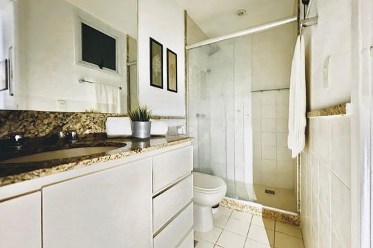 Banheiro da Suíte de apartamento para alugar com 1 quarto, 50m² em Lagoa, Rio de Janeiro