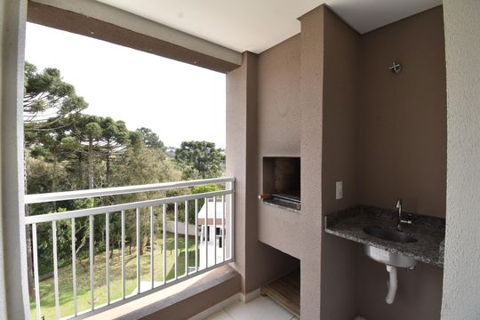 Sacada com Churrasqueira de apartamento à venda com 3 quartos, 88m² em Mercês, Curitiba