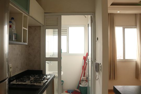 Cozinha de apartamento para alugar com 1 quarto, 34m² em Barra Funda, São Paulo