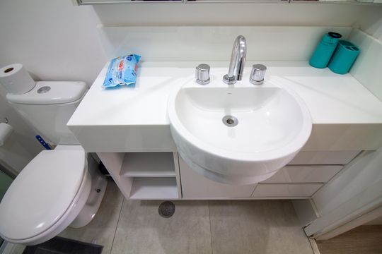 Banheiro Social de kitnet/studio para alugar com 1 quarto, 58m² em Vila Cruzeiro, São Paulo
