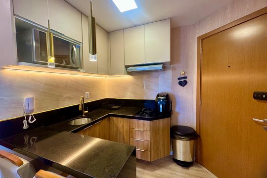 Cozinha de kitnet/studio para alugar com 1 quarto, 31m² em Centro, Guarulhos