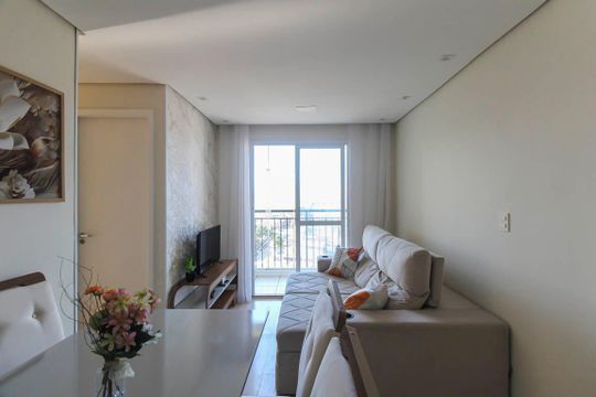 Sala/Cozinha de apartamento à venda com 2 quartos, 49m² em Vila Antonieta, São Paulo