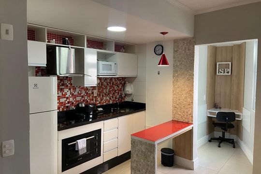 Cozinha de kitnet/studio à venda com 1 quarto, 29m² em Bela Vista, São Paulo