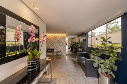 Área comum - Hall Social de apartamento para alugar com 1 quarto, 45m² em Indianópolis, São Paulo