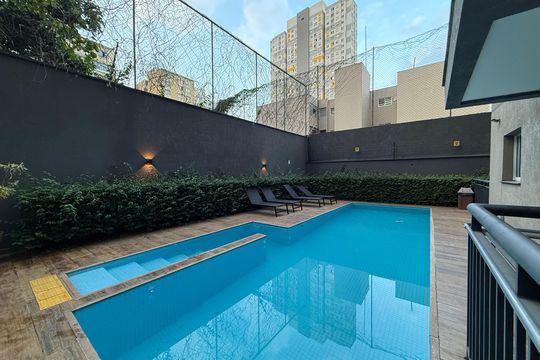 Área comum de kitnet/studio para alugar com 1 quarto, 28m² em Sé, São Paulo