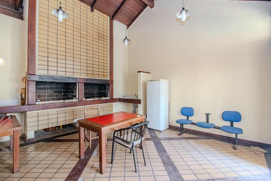 Área comum - Churrasqueira de kitnet/studio para alugar com 1 quarto, 29m² em Bom Fim, Porto Alegre