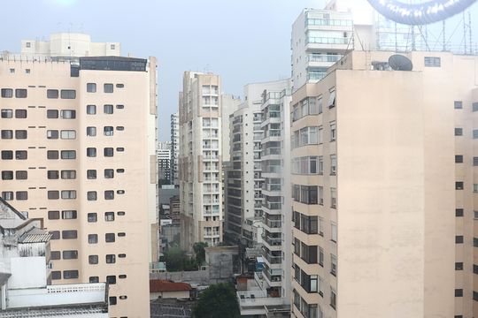 Vista da Sala de kitnet/studio à venda com 1 quarto, 52m² em Consolação, São Paulo
