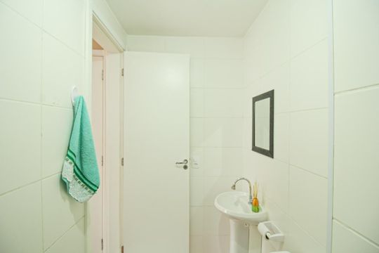 Banheiro da Suíte de apartamento para alugar com 1 quarto, 31m² em Vila Palmeiras, São Paulo