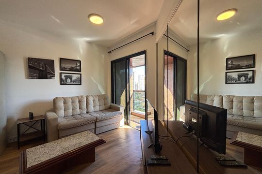 Sala de apartamento para alugar com 1 quarto, 42m² em Jardim Paulistano, São Paulo