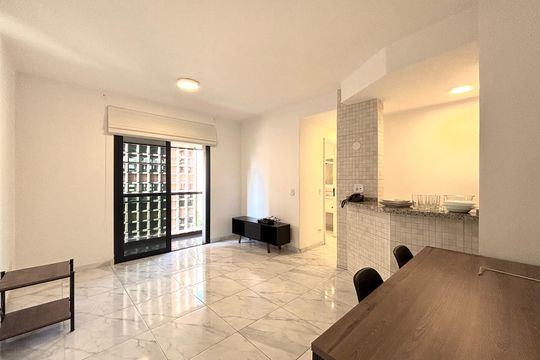 Sala de apartamento para alugar com 1 quarto, 48m² em Jardim Paulistano, São Paulo