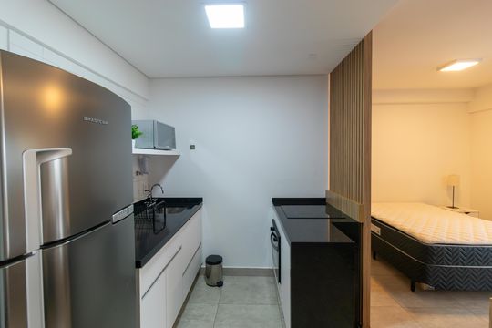 Cozinha de kitnet/studio para alugar com 1 quarto, 43m² em Centro, Campinas
