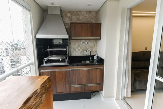 Detalhe - Varanda gourmet de apartamento para alugar com 3 quartos, 96m² em Vila Andrade, São Paulo