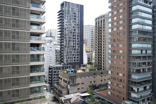 Vista  Sala de apartamento para alugar com 1 quarto, 41m² em Jardim Paulista, São Paulo