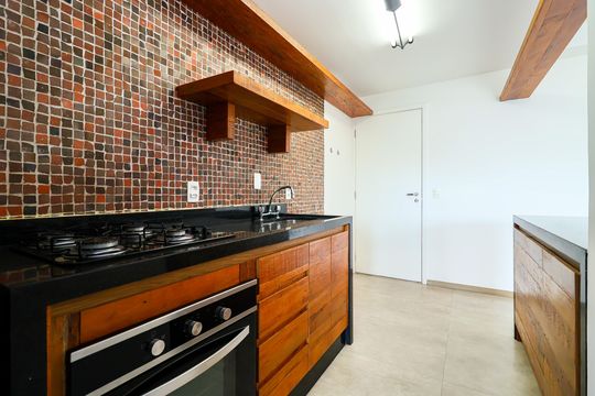 Cozinha de apartamento para alugar com 1 quarto, 61m² em Vila Andrade, São Paulo