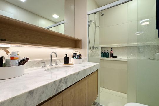 Banheiro da Suíte 2 de apartamento à venda com 2 quartos, 95m² em Centro, São Bernardo do Campo