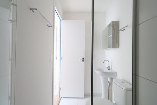 Banheiro  de apartamento para alugar com 1 quarto, 29m² em Parque Industrial Tomas Edson, São Paulo