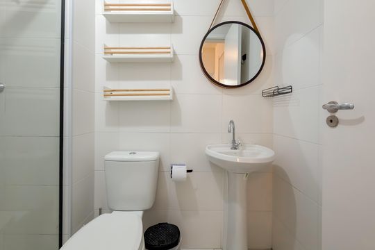 Banheiro Social de apartamento para alugar com 1 quarto, 30m² em Cambuci, São Paulo