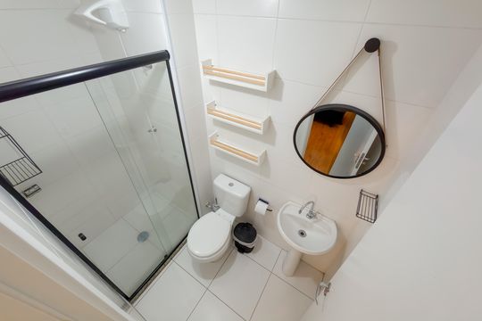 Banheiro Social de apartamento para alugar com 1 quarto, 30m² em Cambuci, São Paulo