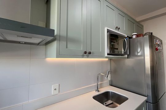 Cozinha de apartamento à venda com 2 quartos, 83m² em Taquaral, Campinas