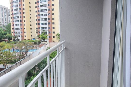 Varanda da Sala de apartamento para alugar com 2 quartos, 50m² em Vila Andrade, São Paulo