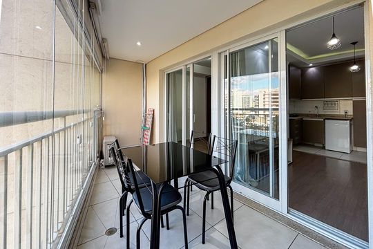 Varanda do Studio de apartamento para alugar com 1 quarto, 35m² em Pinheiros, São Paulo