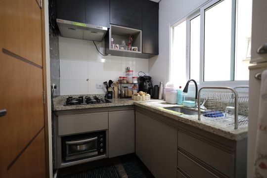 Cozinha de apartamento à venda com 2 quartos, 85m² em Jardim Irene, Santo André