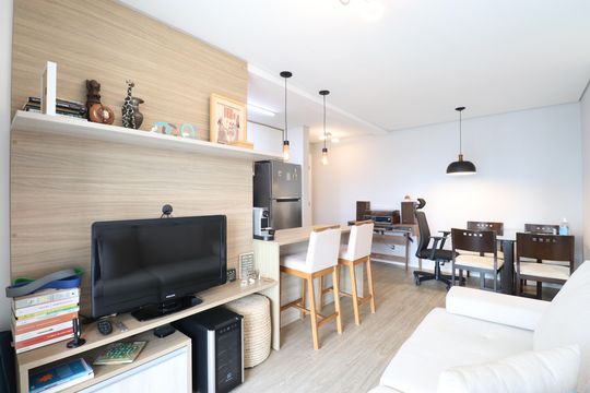 Sala de apartamento à venda com 1 quarto, 48m² em Várzea da Barra Funda, São Paulo