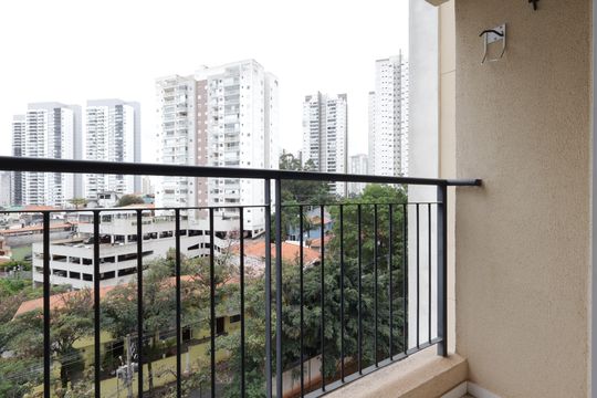 Varanda da Sala de apartamento à venda com 2 quartos, 49m² em Vila Andrade, São Paulo