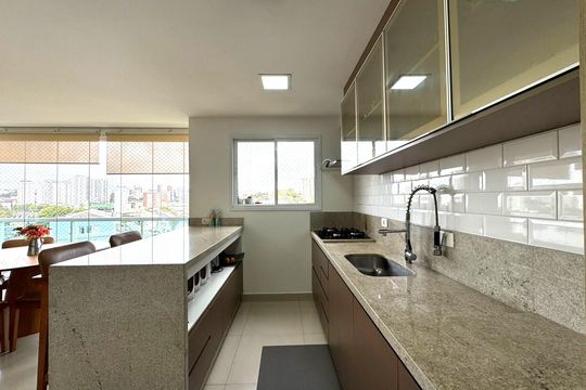 Cozinha de apartamento à venda com 3 quartos, 132m² em Jardim do Mar, São Bernardo do Campo