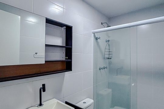 Banheiro de apartamento à venda com 1 quarto, 27m² em Tatuapé, São Paulo