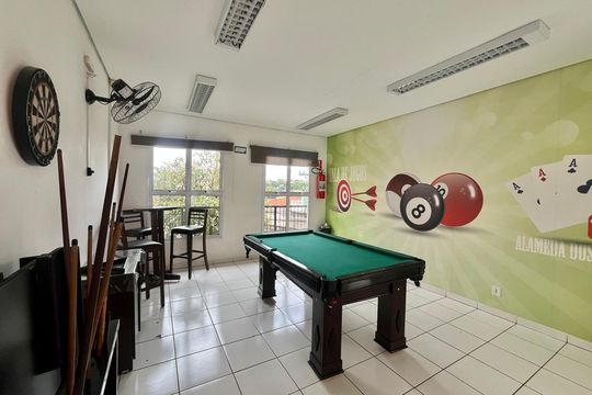 Área comum - Sala de Jogos de apartamento para alugar com 2 quartos, 55m² em Vila Satúrnia, Campinas