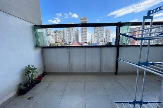 Varanda da Sala de apartamento à venda com 1 quarto, 77m² em Butantã, São Paulo