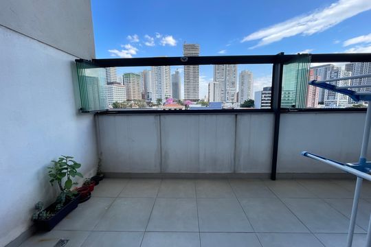 Varanda da Sala de apartamento à venda com 1 quarto, 77m² em Butantã, São Paulo