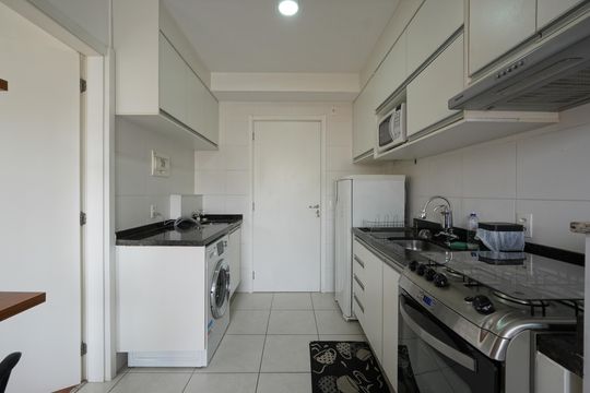 Cozinha de apartamento à venda com 1 quarto, 29m² em Jardim da Glória, São Paulo