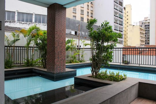 Área comum de apartamento à venda com 1 quarto, 43m² em Santa Cecília, São Paulo