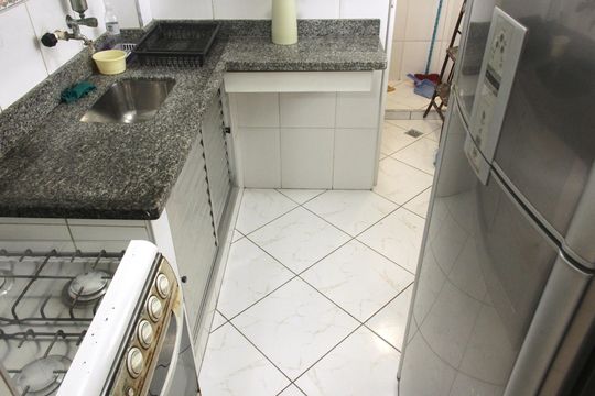 Cozinha e Área de Serviço de apartamento para alugar com 1 quarto, 60m² em Boqueirão, Santos