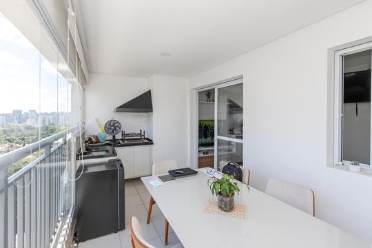 Varanda da Sala de apartamento para alugar com 2 quartos, 80m² em Santo Amaro, São Paulo